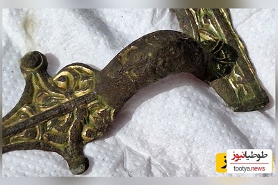 کشف شگفت انگیز سنجاق سینه عتیقه 1500 ساله با روکش طلا