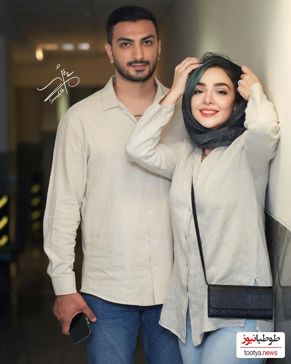 قربون صدقه المیرا دهقانی برای همسر خوش تیپش/ هزار ماشاالله، عشقتون مانا😍