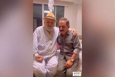 عیادت آقا رشید از سلطلان طنز ایران، اکبر عبدی بعد سکته مغزی/پیر نشو استاد جان
