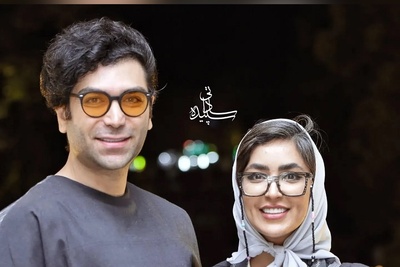 ست کاپلی بهاری خوشرنگ و شیک فریبا طالبی و همسرش 😍
