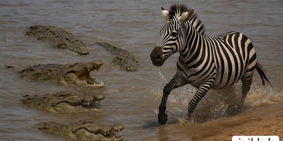 حیات وحش ؛ مستند حیات وحش حیوانات / 
نبرد دیدنی یک گورخر در محاصره چند تمساح در رودخانه!