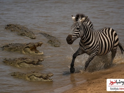 حیات وحش ؛ مستند حیات وحش حیوانات / 
نبرد دیدنی یک گورخر در محاصره چند تمساح در رودخانه!