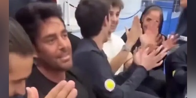 (ویدیو) پراکشن نوازی محمدرضا گلزار در ورزشگاه دبی/ تشویق و سوت و جیغ حاضران