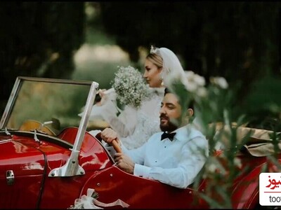 (عکس) تصویری از تور عروسی شیک مینا مختاری/ منجوق دوزی زیبا با طرحی منحصربفرد و الهام از اول اسم بهرام رادان و خودش/ عجب ایده جذابی