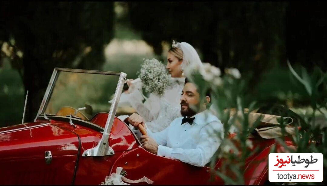 (عکس) تصویری از تور عروسی شیک مینا مختاری/ منجوق دوزی زیبا با طرحی منحصربفرد و الهام از اول اسم بهرام رادان و خودش/ عجب ایده جذابی