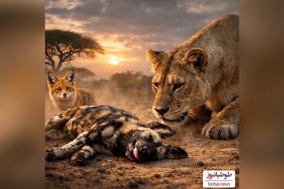 (ویدئو) باحال ترین مستند حیات وحش حیوانات/ سگ وحشی در مقابله با شیر به روباه مکار تبدیل شد!