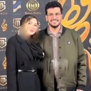 فیلم/بلاخره امیرحسین قیاسی از همسرش رونمایی کرد اونم در جشن حافظ