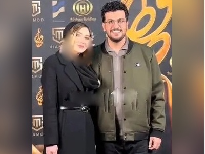 فیلم/بلاخره امیرحسین قیاسی از همسرش رونمایی کرد اونم در جشن حافظ