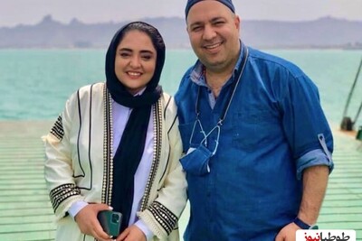 (عکس)نگاهی به ژست عاشقانه و زیبای ستایش و همسرش در یک مراسم خاص/خنده های زیبای نرگ محمدی در آغوش علی اوجی