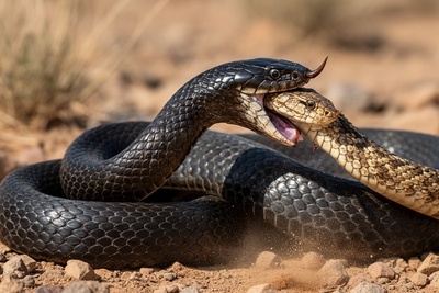 مستند حیات وحش/ رازبقا/ نتیجه نبرد مار افعی گرزه و مار مامبای سیاه+فیلم