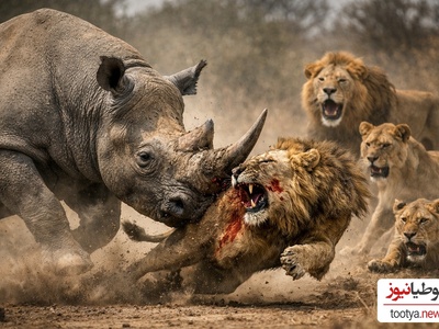 (ویدئو) مستند حیات وحش، راز بقا؛ نبرد وحشیانه کرگدن و شیرها؛ شاخ بزرگ در برابر جسارت شیرها