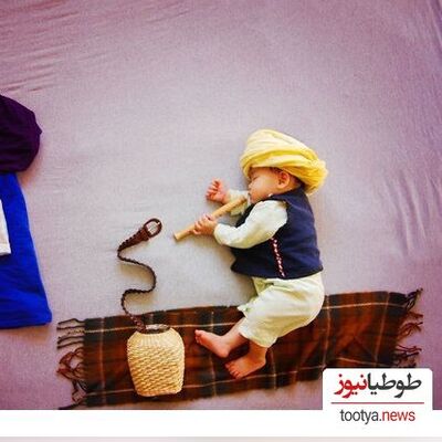 عکاسی ماهگرد نوزاد در خانه؛ با این ایده‌ها از خلاقیت منفجر شوید!/ خلاقیت این مادر حد و مرز ندارد!