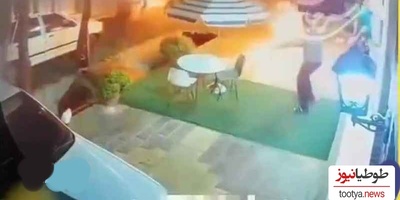 فاجعه وحشتناک در سیرجان؛ لحظه زنده‌زنده سوختن جوان مقابل دوربین‌های مداربسته + ویدیو 18+