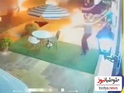 فاجعه وحشتناک در سیرجان؛ لحظه زنده‌زنده سوختن جوان مقابل دوربین‌های مداربسته + ویدیو 18+